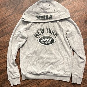 PINK VINTAGE JETS football pullover 2010 size large